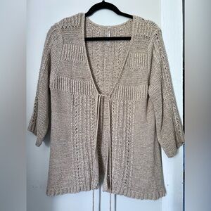 Elegant Beige Knit Cardigan